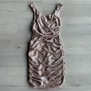 Rose Gold Foil Express Mini Dress